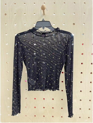 Lurex Mesh TOP с тепловой пломбой из фольги звезд